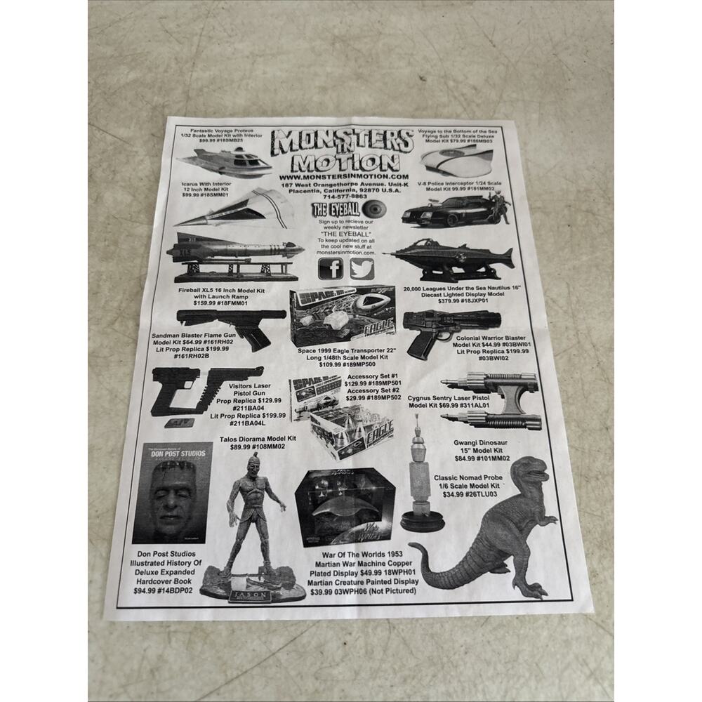 VTG Monsters In Motion Product Sheet Models Diecast